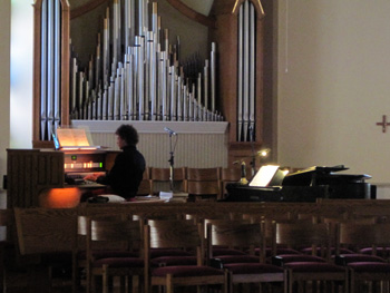 Practicing at St. James Catholic Church